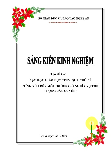 Sáng kiến kinh nghiệm Dạy học giáo dục STEM qua chủ đề “Ứng xử trên môi trường số. Nghĩa vụ tôn trọng bản quyền, Tin học 10 Kết nối tri thức