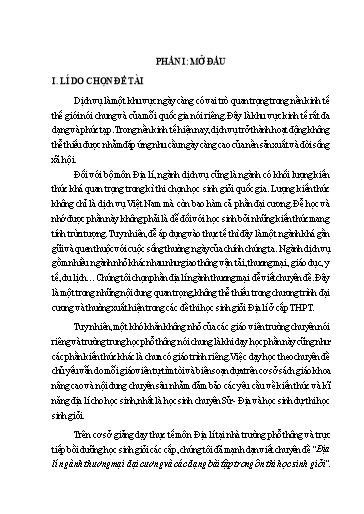 Sáng kiến kinh nghiệm Địa lí ngành thương mại đại cương và các dạng bài tập trong ôn thi học sinh giỏi