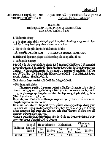 Sáng kiến kinh nghiệm Giải pháp phát huy tính chủ động, sáng tạo của học sinh Lớp 5 trong hoạt động nhóm đối với môn Tin học