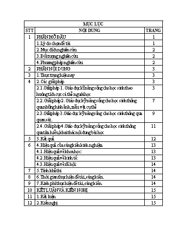 Sáng kiến kinh nghiệm Một số biện pháp giáo dục kĩ năng sống cho học sinh Lớp 5 qua tiết Khoa học