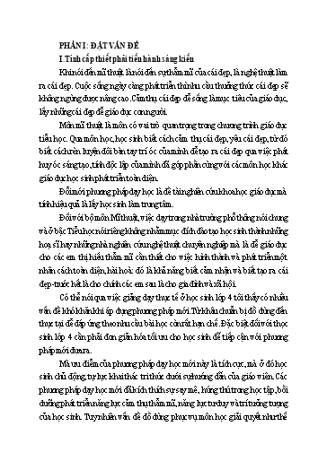 Sáng kiến kinh nghiệm Một số phương pháp dạy học môn Mĩ thuật thông qua hoạt động học tập cho HS Lớp 4 trường TH Cam Thượng nhằm nâng cao chất lượng giáo dục môn học