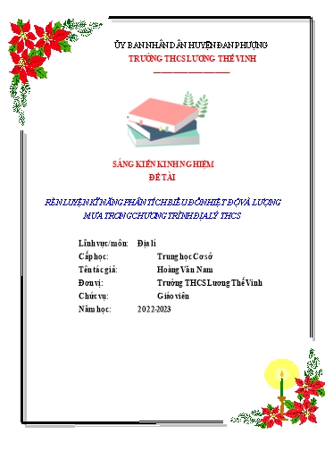 Sáng kiến kinh nghiệm Rèn luyện kĩ năng phân tích biểu đồ nhiệt độ và lượng mưa trong chương trình Địa lý THCS