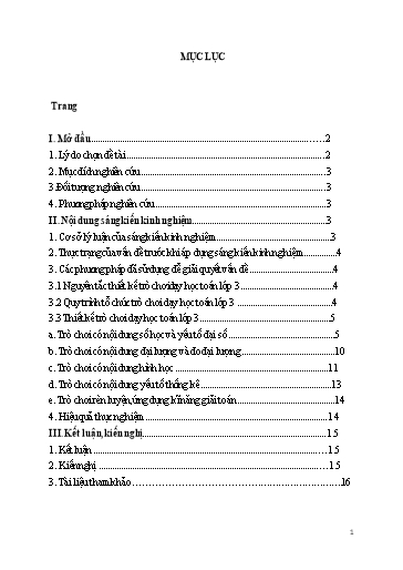 Sáng kiến kinh nghiệm Thiết kế trò chơi góp phần đổi mới phương pháp dạy học trong giờ Toán Lớp 3, bộ sách Kết nối tri thức